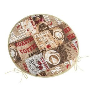 Bellatex Sedák EMA okrúhly hladký Káva hnedá, červená, priemer 40 cm vyobraziť