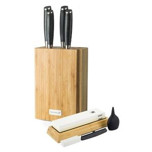 Súprava nožov G21 Gourmet Damascus v bambusovombloku, 4 kusy + brúsny kameň vyobraziť