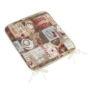 Bellatex Sedák EMA hladký Káva hnedá, červená, 40 x 40 cm vyobraziť