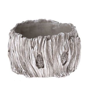 Betónový kvetináč dekor Kôra stromu, sivá, 17 x 10 cm, vyobraziť