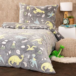 4home Svietiace obliečky mikroflanel Dino, 140 x 200 cm, 70 x 90 cm vyobraziť