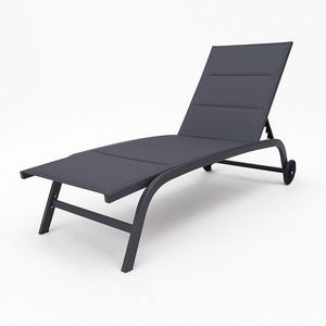 Zahradní lehátko s kolečky 184 x 60 x 35 cm , tmavě šedá vyobraziť