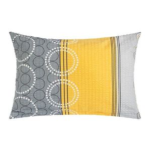 Bellatex Obal na vankúš Krúžky šedo-žltá, 50 x 70cm, 50 x 70 cm vyobraziť