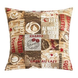 Bellatex Vankúšik EMA Káva hnedá, červená, 45 x 45 cm vyobraziť