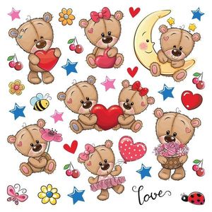 Samolepiaca dekorácia Medvedíky, 30 x 30 cm vyobraziť