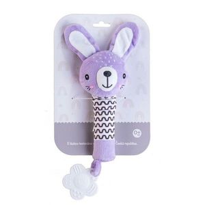 Pískátko / hryzátko babyted Zajačik plyš 25 cm, fialová vyobraziť