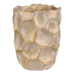 Betónový obal na kvety Plástev, veľ. M, š. 16 cm, béžovo-zlatá vyobraziť