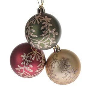 Súprava vianočných ozdôb Golden Leaves, 3 ks, pr. 6 cm, plast vyobraziť