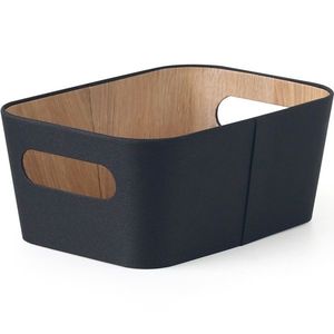 Kitchisimo Set 2 úložných košíkov 26 × 18 × 11 cm, čierna, S vyobraziť