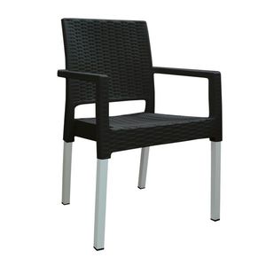 Záhradná stohovateľná stolička Ratan Lux, antracit vyobraziť