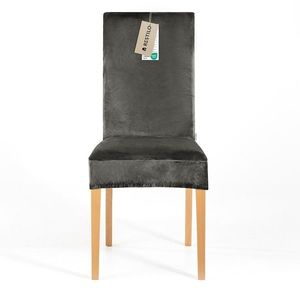 Restilo Napínací poťah na stoličku Sento tmavosivá, 48 x 48 x 58 + 10 cm vyobraziť