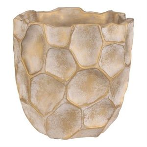 Betónový obal na kvety Plástev, veľ. M, š. 21 cm, béžovo-zlatá vyobraziť