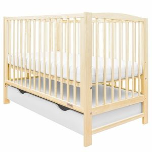 New Baby Detská postieľka Lilly so sťahovacou bočnicou a zásuvkou, prírodná vyobraziť