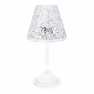 Kovový svietnik s tienidlom Bella, 12 x 24 x 12 cm, biela vyobraziť