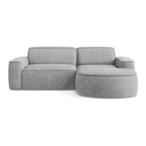 Svetlosivá ženilková rohová pohovka (pravý roh/s leňoškou) Omao – Makamii vyobraziť