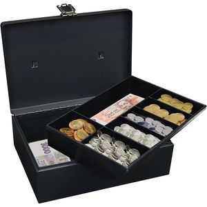 Univerzálna oceľová pokladnička TS.816 čierna, 12, 5 x 29 x 21, 5 cm vyobraziť