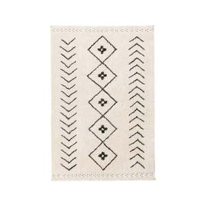 Krémový prateľný ručne tkaný bavlnený koberec 170x120 cm Bereber Rhombs – Lorena Canals vyobraziť