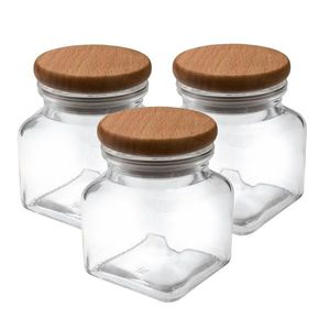 Orion Dóza sklo s dreveným vrchnákom, sada 3ks vyobraziť