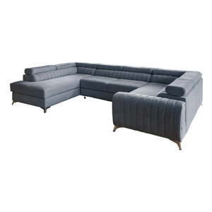 Modrá rozkladacia/s úložným priestorom rohová pohovka (ľavý roh/do tvaru "U") Louis – ELTAP vyobraziť