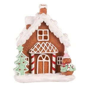 Vianočná dekorácia Domček perníkový zdobený, polyresin, LED vyobraziť