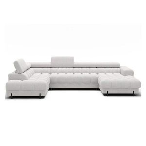 Krémovobiela rozkladacia rohová pohovka z textílie buklé (ľavý roh/do tvaru "U") Feraria – ELTAP vyobraziť