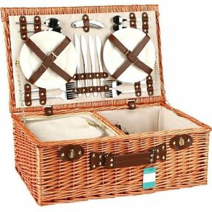 Piknikový kôš pre 4 osoby hnedá, 54 x 34 x 20 cm vyobraziť