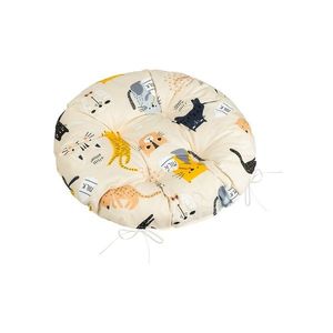 Bellatex Sedák Adéla prešívaný okrúhly Mačka žltá, 40 x 40 cm vyobraziť