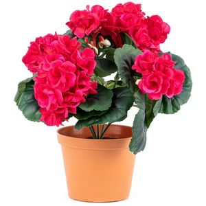 Umelá kvetina Muškát v kvetináči ružová, 26 x 10 x 10 cm vyobraziť