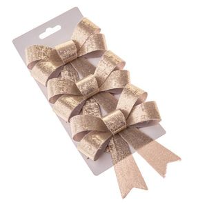 Set vianočných mašlí 10 x 13 cm, champagne, 3 ks, 7 cm vyobraziť