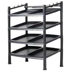 Botník 4 poschodia Black 52 x 34 x 67 cm vyobraziť