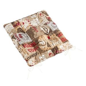 Bellatex Sedák EMA prešívaný Káva hnedá, červená, 40 x 40 cm vyobraziť