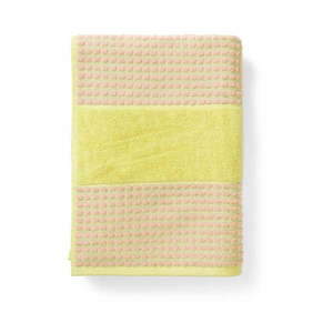 Žltá/ružová froté osuška z Bio bavlny 70x140 cm Check – JUNA vyobraziť