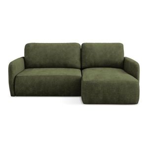 Zelená ženilková rozkladacia/s úložným priestorom rohová pohovka (pravý roh/s leňoškou) Lilo – Makamii vyobraziť