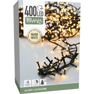 Vianočná svetelná reťaz Twinkle, 400 mini LED, 8 m, teplá biela, časovač, IP44, 8 m vyobraziť