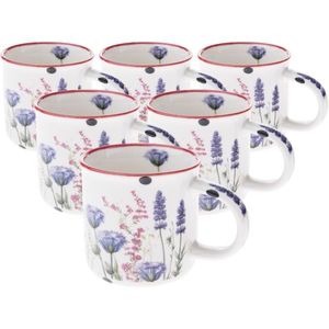 Súprava 6 porcelánových hrnčekov Letná lúka 230 ml, fialová vyobraziť