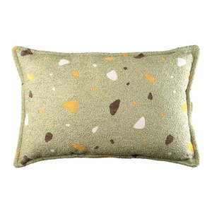 Zelený detský pohovkový vankúš z textílie buklé/ženilkový Terrazzo Bolster – Wigiwama vyobraziť