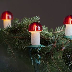 Svetelná reťaz Muchotrávka červená, 12 žiaroviek Filament, predĺženie vyobraziť