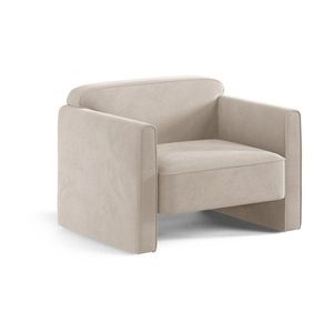 Béžové zamatové kreslo Abby – Micadoni vyobraziť