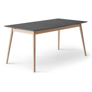Rozkladací jedálenský stôl s čiernou doskou a prídavnou doskou 100x210 cm Meza – Hammel Furniture vyobraziť