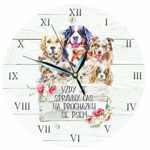 Bohemia Gifts Drevené hodiny - Pro milovníky psů, 24 cm vyobraziť