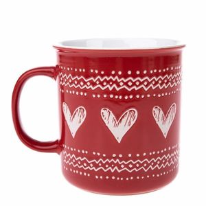 Vianočný keramický hrnček Christmas heart I červená, 710 ml vyobraziť