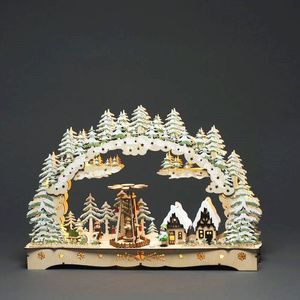 Adventný drevený LED svietnik Vianočný kolotoč 15 LED, teplá biela, 43 x 29, 5 cm vyobraziť