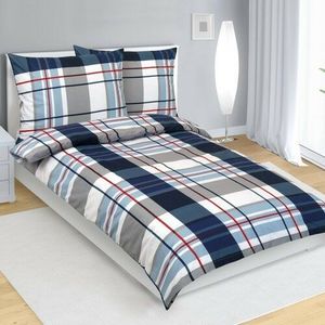 Bellatex Bavlnené obliečky Kocka modrá, sivá, 140 x 200 cm, 70 x 90 cm vyobraziť