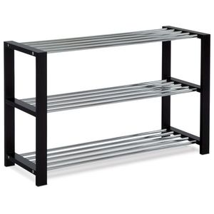 Botník - 3 police, chrom/čierna 83168-12 BK, 3 poschodia vyobraziť