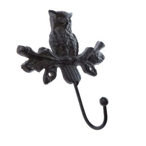 Liatinový vešiak Sova čierna, 15 x 15 cm vyobraziť