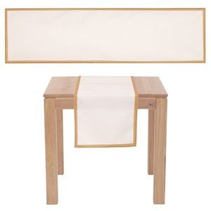 Vianočný behúň so zlatými okrajmi krémová, 150 x 40 xm vyobraziť