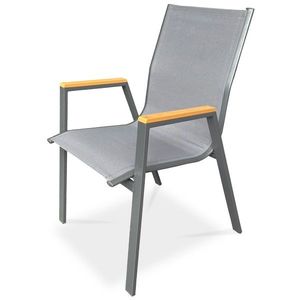 Autronic Záhradná stolička, kov, textil, sivá, AZC-S1050 GREY vyobraziť