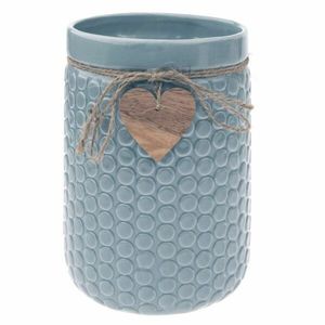Keramická váza Wood heart svetlomodrá, 14 x 20 cmcm vyobraziť