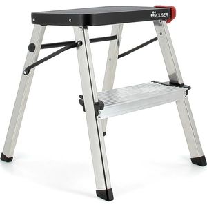 Rolser Domáce skladacie schodíky Taburete, 2 extra široké stupne, čierna vyobraziť