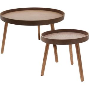 Súprava konferenčných stolíkov, tmavý orech, 2 ks vyobraziť